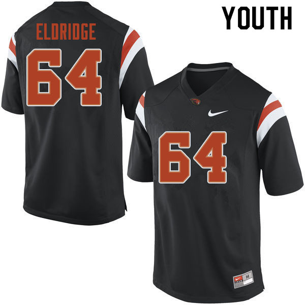 Youth #64 Nathan Eldridge Oregon State Beavers College Football Jerseys Sale-Black - Click Image to Close